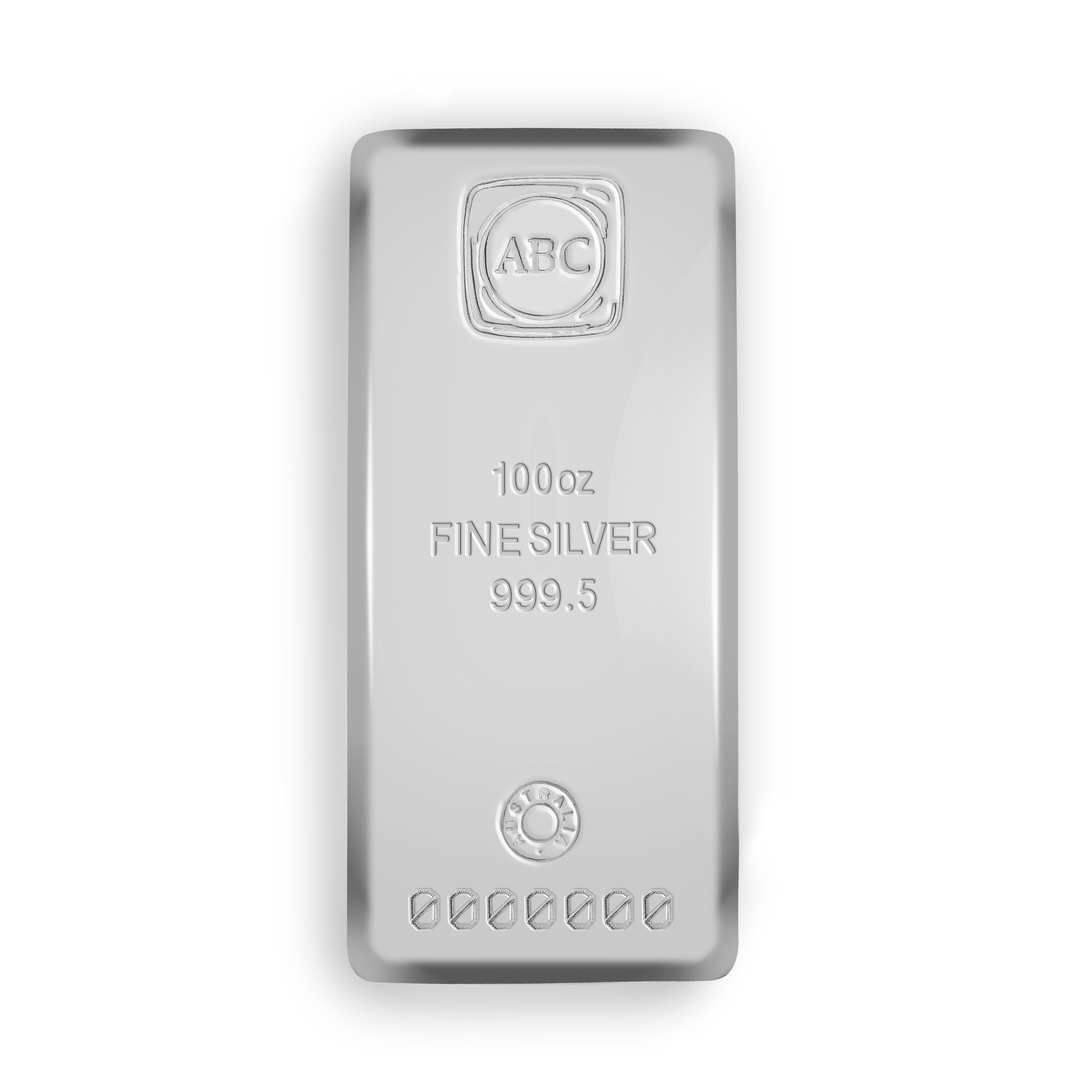 100oz ABC Silver Cast Bar 9995 Silver